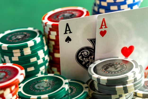 Live dealer table screen with cards and result area